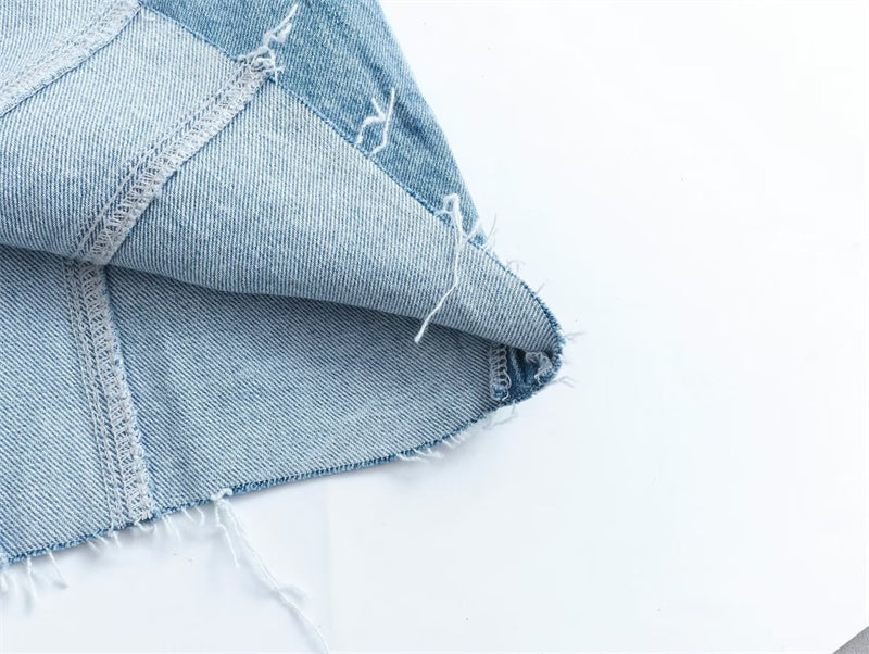 VALORA™ | Strapless Denim Jurk Met Rits