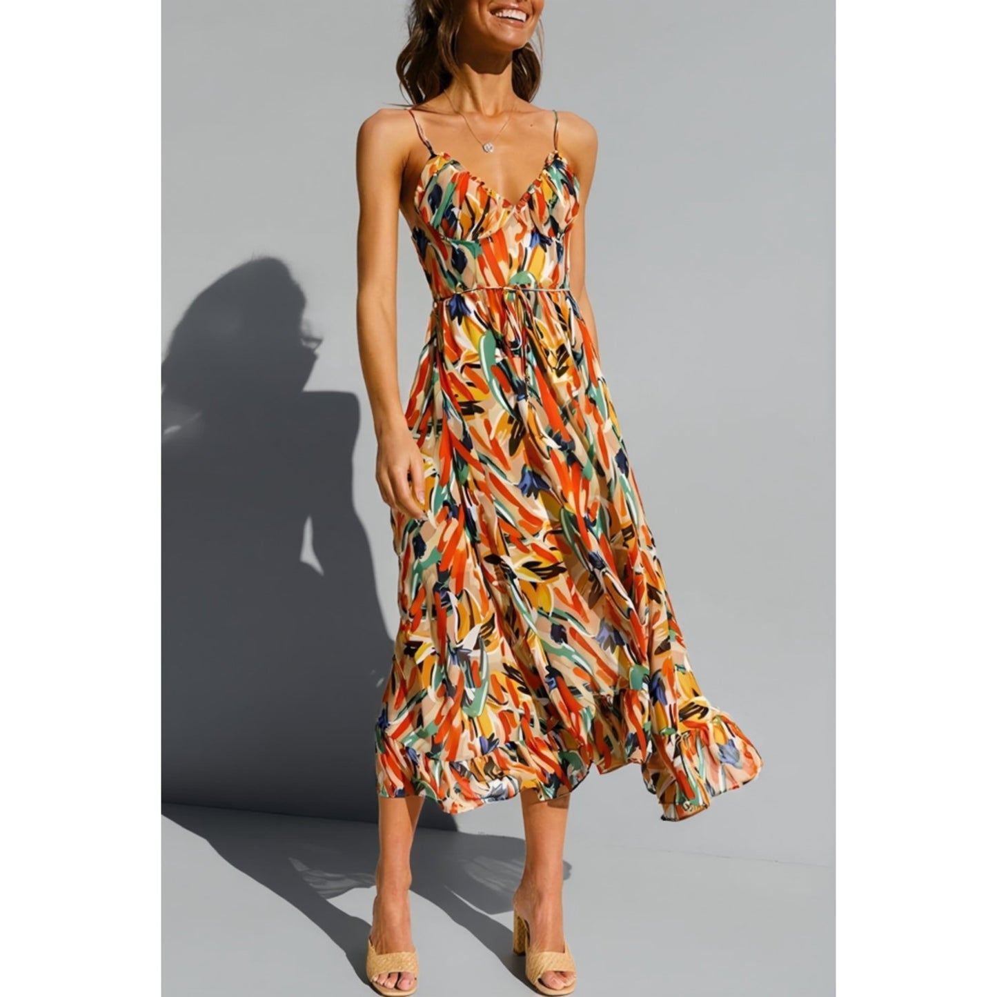 SOLÉRA™ | Kleurrijke Midi Zomerjurk