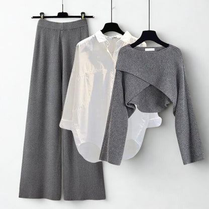 ÉLAN TROIS™ | Elegante Driedelig Setje Met Lange Mouwen