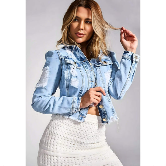 Angela™ | Ripped spijkerjasje